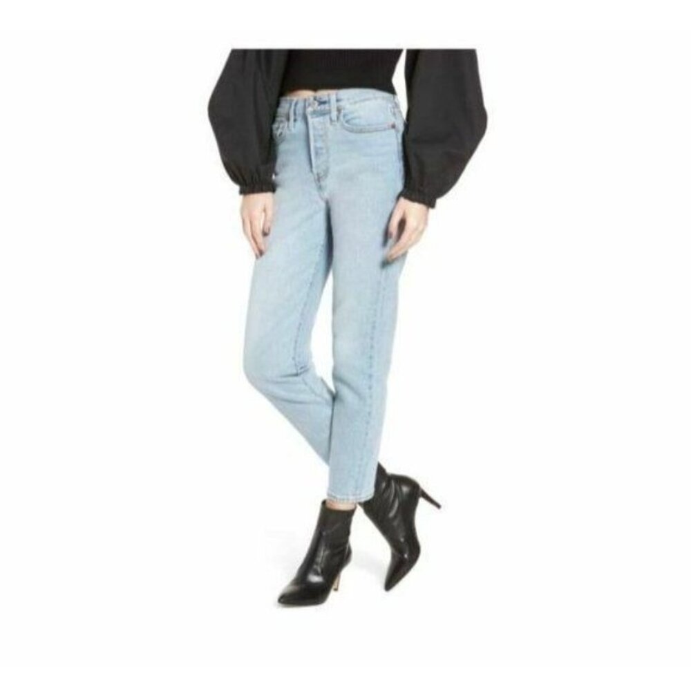 LEVI'S Jeans Wedgie High Rise Light Wash Crop Blue Denim Jeans Pants Sz 32 NWT
